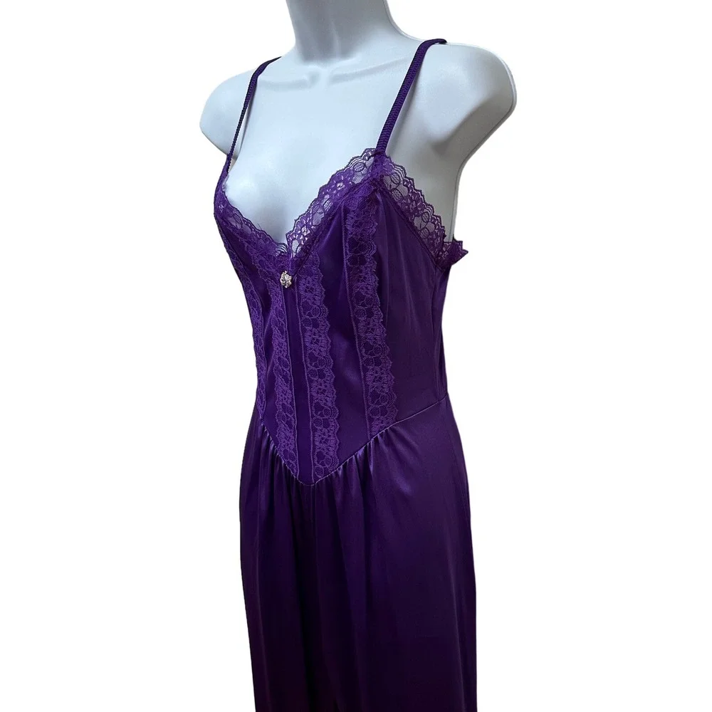 Lady Cameo Nylon Satin Negligee Jumpsuit PJ's Loungewear Jeannie Leg Size S